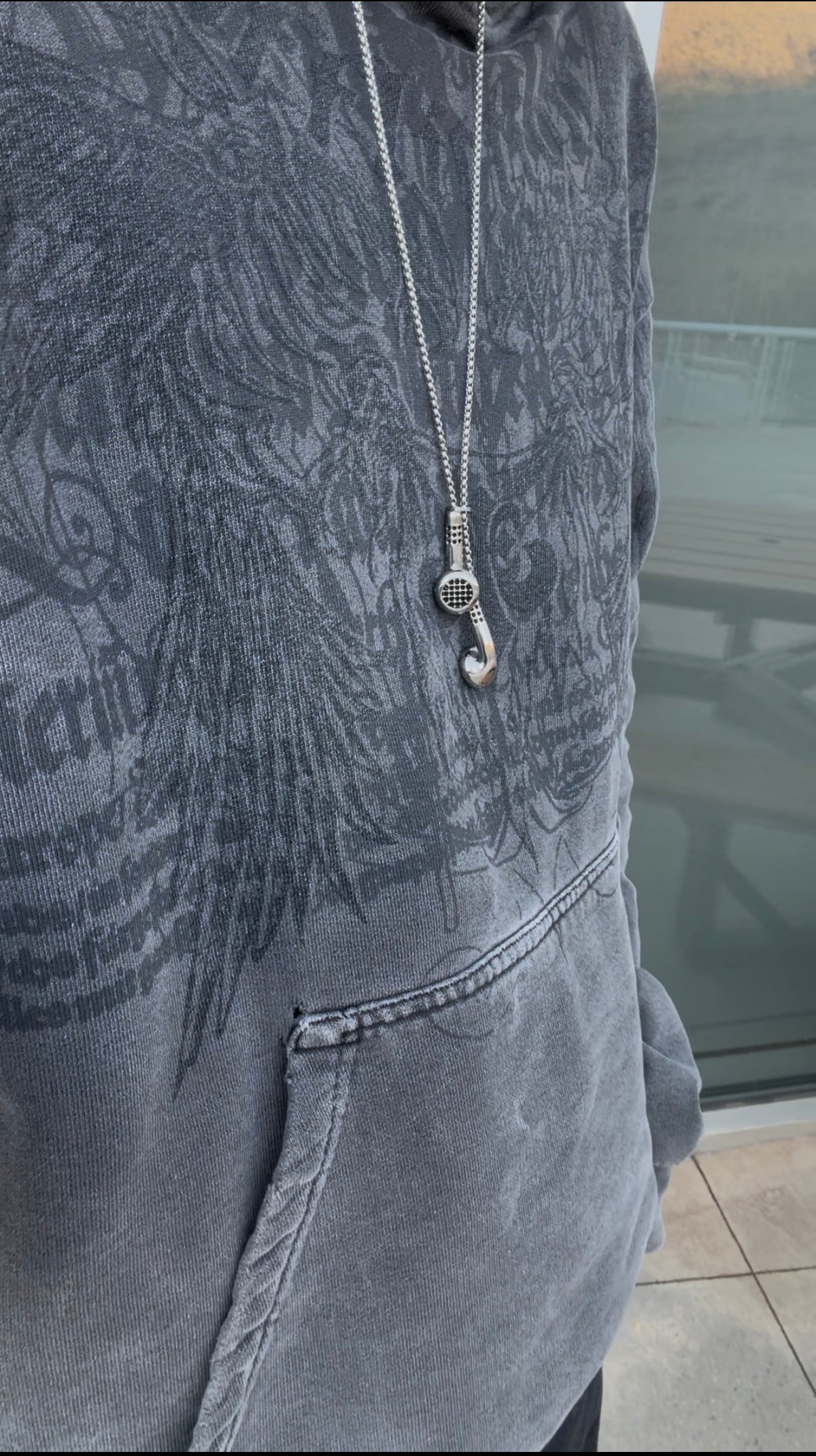 Stainless Steel Earphone Pendant Necklace