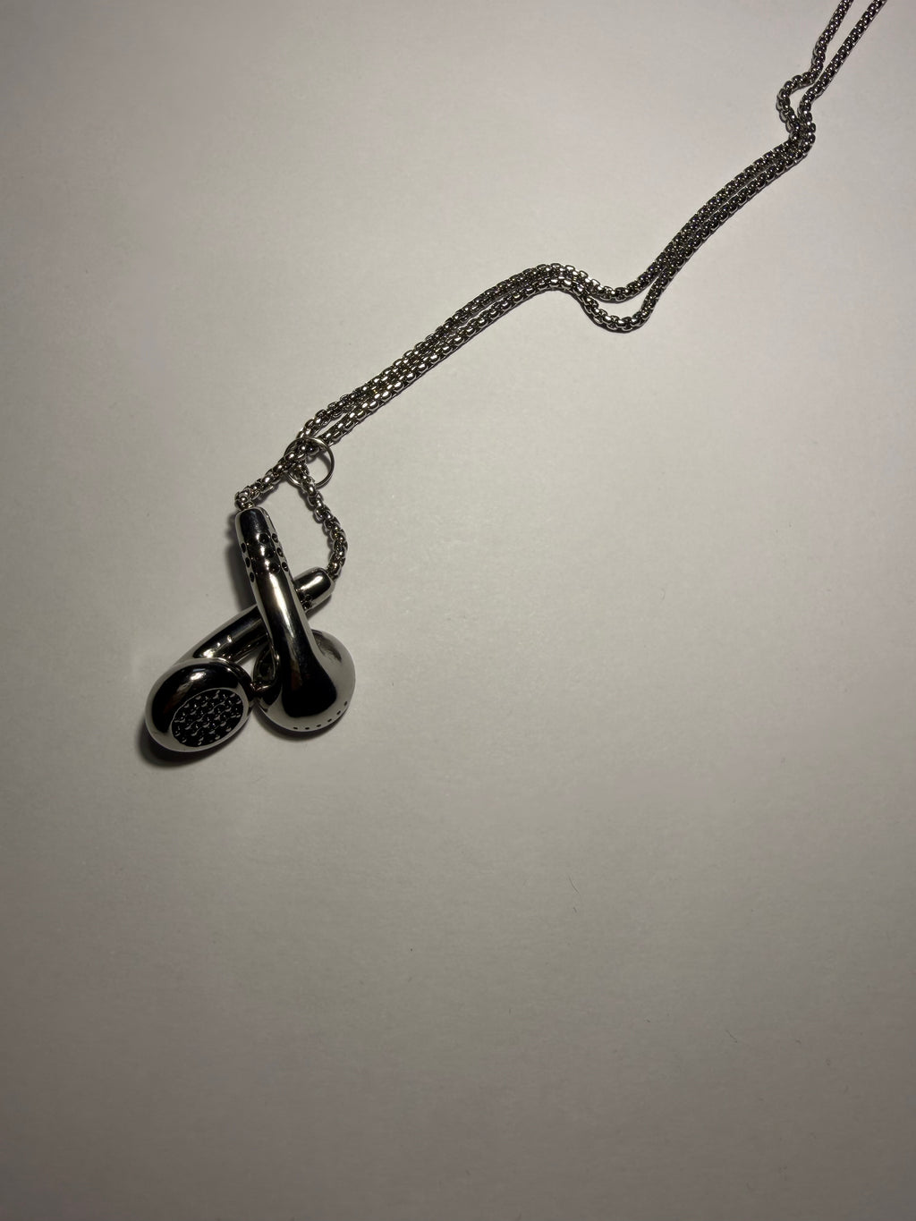 Stainless Steel Earphone Pendant Necklace