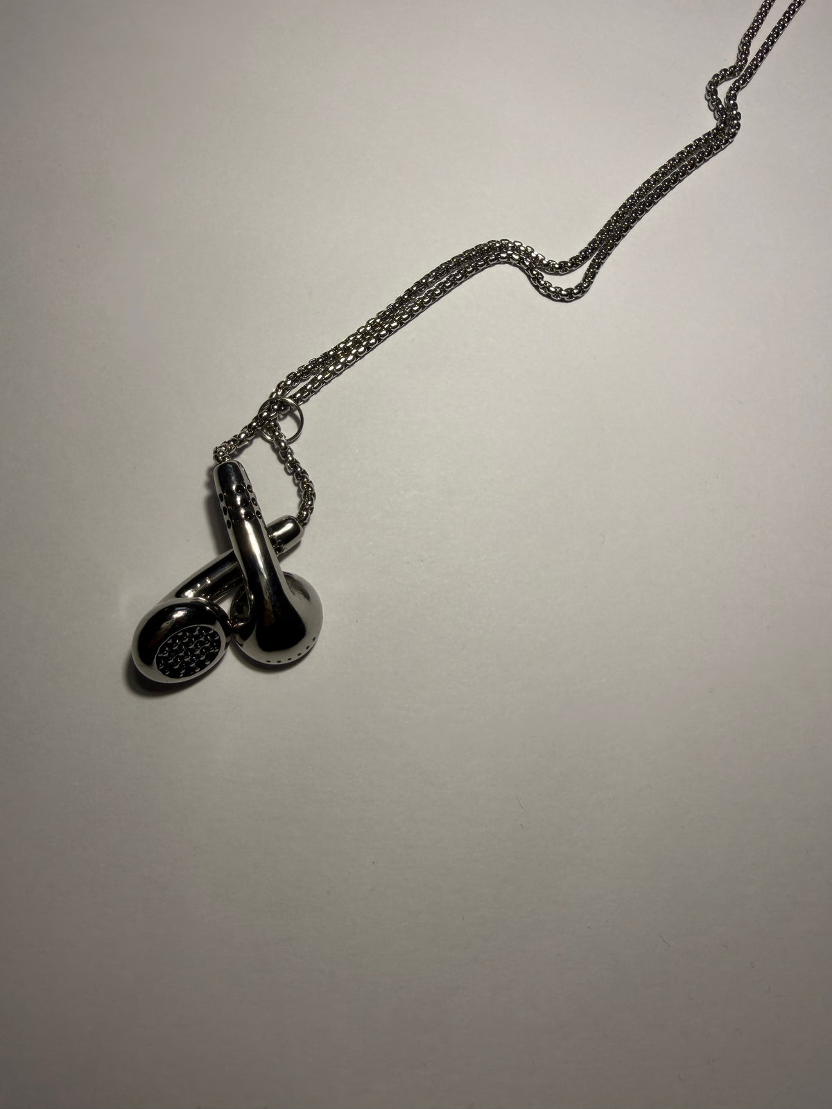 Stainless Steel Earphone Pendant Necklace