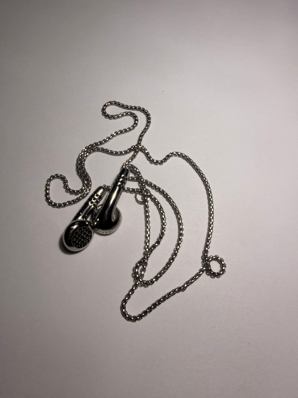 Stainless Steel Earphone Pendant Necklace